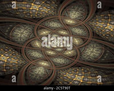 Flame Fractal Celtic Art Symmetrisches Design Stockfoto