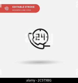 Einfaches Vektorsymbol für Stunden. Illustration Symbol Design Vorlage für Web mobile UI Element. Perfekte Farbe modernes Piktogramm auf bearbeitbaren Strich. Stundensymbole für Ihr Geschäftsprojekt Stock Vektor
