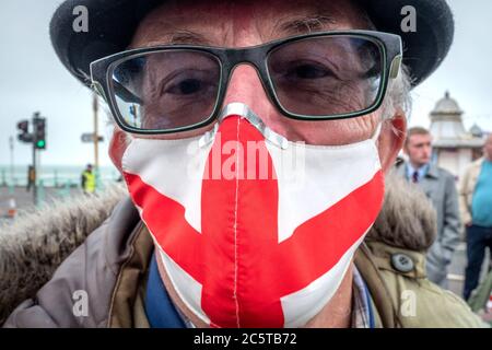 Brighton UK 4. Juli 2020: Die jährliche Mod Weekender in Brighton hatte verständlicherweise eine geringere Beteiligung als in den Vorjahren. Das ist Roy Amos, von Little Stockfoto