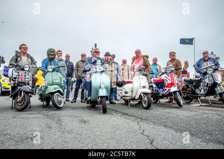 Brighton UK 4. Juli 2020: Die jährliche Mod Weekender in Brighton hatte verständlicherweise eine geringere Beteiligung als in den Vorjahren. Stockfoto