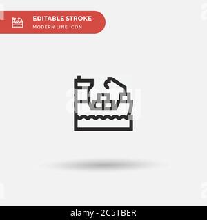 Einfaches Vektor-Symbol für Frachtschiff. Illustration Symbol Design Vorlage für Web mobile UI Element. Perfekte Farbe modernes Piktogramm auf bearbeitbaren Strich. Cargo Ship Icons für Ihr Business-Projekt Stock Vektor