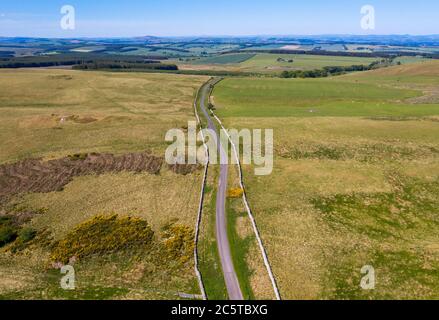 Dere Street, Roman Road Blick nach Norden auf Whitton Edge in der Nähe von Jedburgh, Scottish Borders, Großbritannien Stockfoto