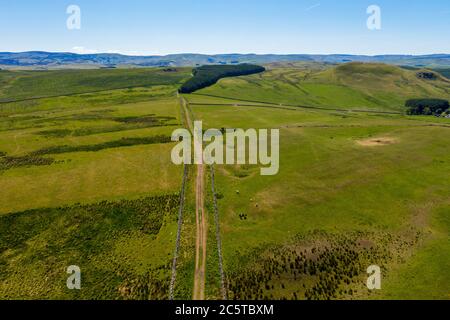 Dere Street, Roman Road in Whitton Edge bei Jedburgh, Scottish Borders, Großbritannien Stockfoto