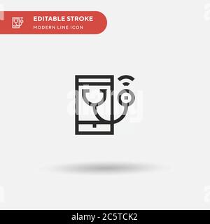 Einfaches Vektorsymbol Telemedizin. Illustration Symbol Design Vorlage für Web mobile UI Element. Perfekte Farbe modernes Piktogramm auf bearbeitbaren Strich. Telemedizin-Symbole für Ihr Geschäftsprojekt Stock Vektor