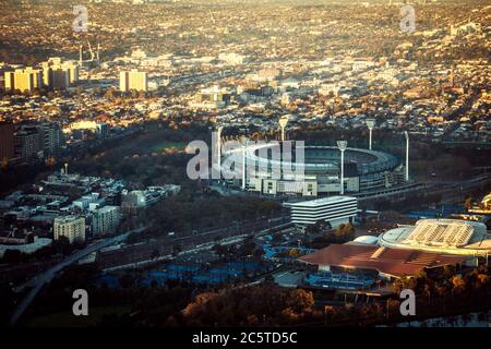 Luftaufnahme des Melbourne Metropolitan Area. Stockfoto