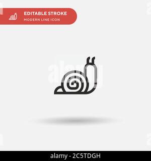 Einfaches Vektorsymbol Schnecke. Illustration Symbol Design Vorlage für Web mobile UI Element. Perfekte Farbe modernes Piktogramm auf bearbeitbaren Strich. Schneckensymbole für Ihr Geschäftsprojekt Stock Vektor