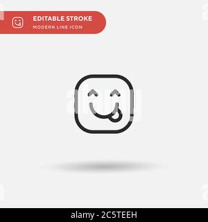 Einfaches Vektorsymbol Zunge. Illustration Symbol Design Vorlage für Web mobile UI Element. Perfekte Farbe modernes Piktogramm auf bearbeitbaren Strich. Zungensymbole für Ihr Geschäftsprojekt Stock Vektor