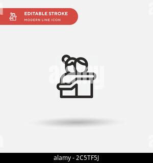 Umarmung einfaches Vektor-Symbol. Illustration Symbol Design Vorlage für Web mobile UI Element. Perfekte Farbe modernes Piktogramm auf bearbeitbaren Strich. Umarmungssymbole für Ihr Geschäftsprojekt Stock Vektor