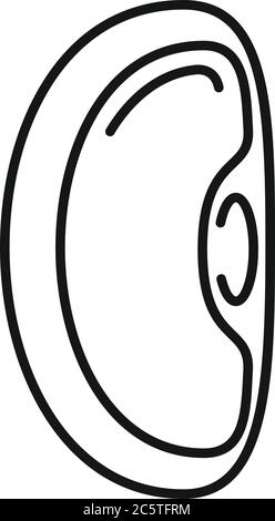 Symbol für die Harizotenkniere. Umriss Haricot Nierebohne Vektor-Symbol für Web-Design isoliert auf weißem Hintergrund Stock Vektor