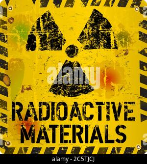 Warnung vor radioaktivem Material, Vektorgrafik Stock Vektor