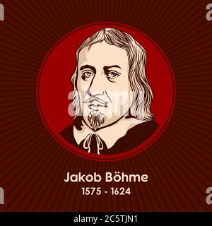 Jakob Bohme (1575 - 1624) war ein deutscher Philosoph, christlicher Mystiker und evangelischer Theologe. Stock Vektor