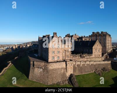 Edinburgh Castle aus der Luft Stockfoto