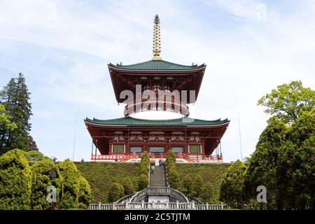 Narita, Japan - Mai 3, 2019 Großen Frieden Pagode, ist das Gebäude in der naritasan shinshoji Temple. Dieser Tempel ist der berühmte Ort in Japan. Stockfoto