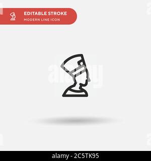 Einfaches Vektorsymbol für Nofretete. Illustration Symbol Design Vorlage für Web mobile UI Element. Perfekte Farbe modernes Piktogramm auf bearbeitbaren Strich. Nofretete Icons für Ihr Business-Projekt Stock Vektor