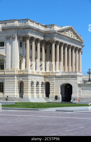 US National Capitol in Washington, DC. Amerikanisches Wahrzeichen. Kapitol der Vereinigten Staaten - US-Senat. Stockfoto