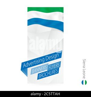 Vektor abstraktes Banner Template für Sierra Leone. Werbevorlage mit Flagge von Sierra Leone. Stock Vektor