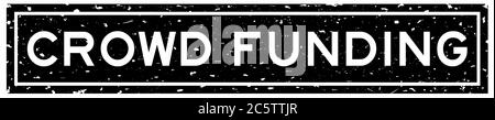 Grunge schwarz Crowd Finanzierung Wort quadratische Gummi-Siegel-Stempel auf weißem Hintergrund Stock Vektor