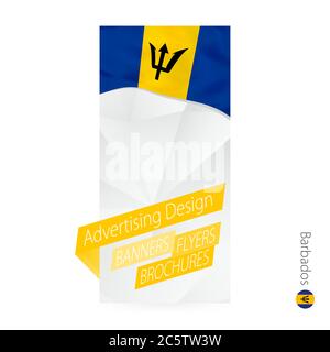 Vektor abstraktes Banner Vorlage für Barbados. Werbevorlage mit Flagge von Barbados. Stock Vektor
