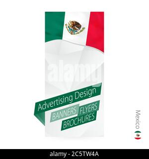 Vektor abstraktes Banner Vorlage für Mexiko. Werbevorlage mit Flagge von Mexiko. Stock Vektor