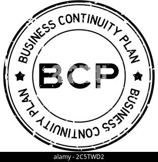 Grunge schwarz BCP (Abkürzung Business Continuity Plan) Wort rund Gummi-Siegel Stempel auf weißem Hintergrund Stock Vektor