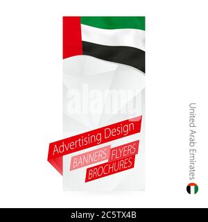 Vektor abstraktes Banner Vorlage für Vereinigte Arabische Emirate. Werbevorlage mit Flagge der VAE. Stock Vektor