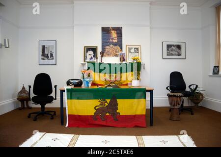 Zimmer seiner Emperial Majestät Haile Selasie i Jah Rastafari in Bath, England Stockfoto