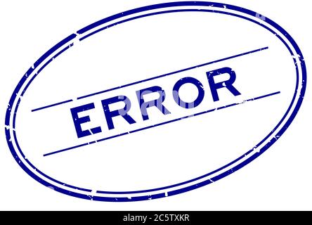 Grunge blau Fehler Wort oval Gummi Siegel Stempel auf weißem Hintergrund Stock Vektor
