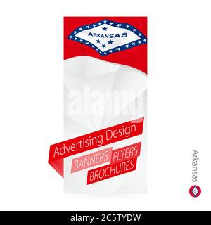 Vektor abstraktes Banner Vorlage für US-Bundesstaat Arkansas. Werbevorlage mit Flagge von Arkansas. Stock Vektor