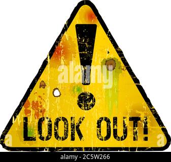 Achten Sie auf Schild, Warnschild, Vektorgrafik Stock Vektor