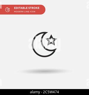 Islam einfaches Vektor-Symbol. Illustration Symbol Design Vorlage für Web mobile UI Element. Perfekte Farbe modernes Piktogramm auf bearbeitbaren Strich. Islam Icons für Ihr Business-Projekt Stock Vektor