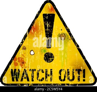 Achtung Schild, Warnschild, Vektor-Illustration Stock Vektor