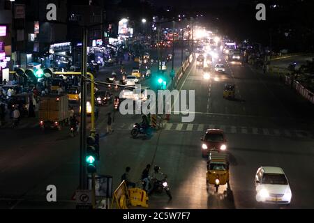 Nachtzeit der indischen Stadt Stockfoto