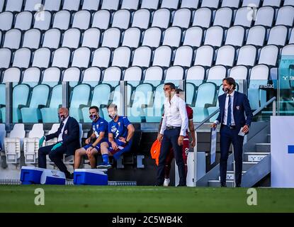 Turin, Italien. Juli 2020. Trainer des FC Torino Moreno Longo während des Spiels der Serie A 2019/20 zwischen Juventus und Turin im Allianz Stadion, Turin, Italien am 04. Juli 2020 - Foto Fabrizio Carabelli/LM Credit: Fabrizio Carabelli/LPS/ZUMA Wire/Alamy Live News Stockfoto