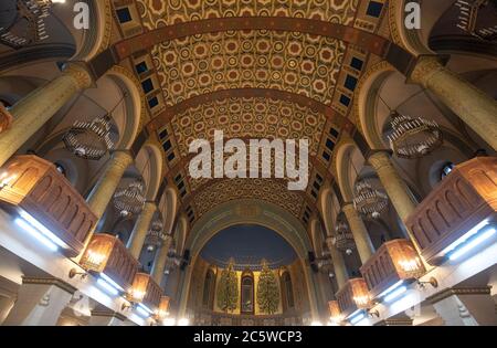 Moskau, Russland. Das Innere der Choralsynagoge, die wichtigste Synagoge in Russland Stockfoto