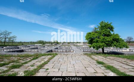 Pliska, Bulgarien. Die Ruinen von Pliska die mittelalterliche Hauptstadt des ersten bulgarischen Reiches. Stockfoto