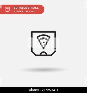 Pizza Box einfaches Vektor-Symbol. Illustration Symbol Design Vorlage für Web mobile UI Element. Perfekte Farbe modernes Piktogramm auf bearbeitbaren Strich. Pizza Box Symbole für Ihr Business-Projekt Stock Vektor