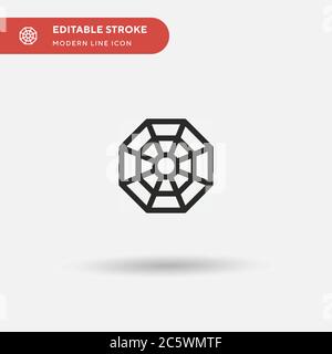 Einfaches Vektorsymbol Octagon. Illustration Symbol Design Vorlage für Web mobile UI Element. Perfekte Farbe modernes Piktogramm auf bearbeitbaren Strich. Achteck Stock Vektor