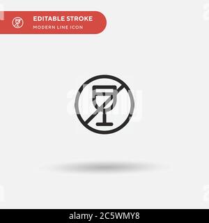 Kein Trinken einfaches Vektor-Symbol. Illustration Symbol Design Vorlage für Web mobile UI Element. Perfekte Farbe modernes Piktogramm auf bearbeitbaren Strich. Nein D Stock Vektor