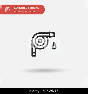 Einfaches Vektorsymbol für Wasserschlauch. Illustration Symbol Design Vorlage für Web mobile UI Element. Perfekte Farbe modernes Piktogramm auf bearbeitbaren Strich. Wasser Stock Vektor