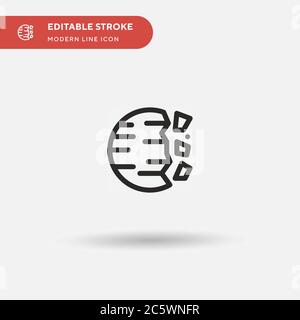 Zerstörter Planet einfaches Vektor-Symbol. Illustration Symbol Design Vorlage für Web mobile UI Element. Perfekte Farbe modernes Piktogramm auf bearbeitbaren Strich. Stock Vektor