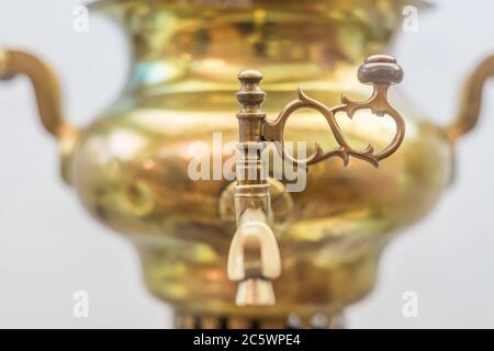 Nahaufnahme des Samovar Krans. Selektiver Fokus Stockfoto