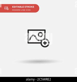 Bild hinzufügen einfaches Vektor-Symbol. Illustration Symbol Design Vorlage für Web mobile UI Element. Perfekte Farbe modernes Piktogramm auf bearbeitbaren Strich. Im Hinzufügen Stock Vektor