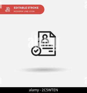 CV einfaches Vektorsymbol. Illustration Symbol Design Vorlage für Web mobile UI Element. Perfekte Farbe modernes Piktogramm auf bearbeitbaren Strich. CV-Symbole für Ihr Geschäftsprojekt Stock Vektor