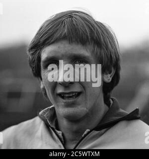 Roy Bergiers, Llanelli RFC, Wales und British and Irish Lions Zentrum nach einer Trainingseinheit im Stradey Park im Jahr 1971 Stockfoto