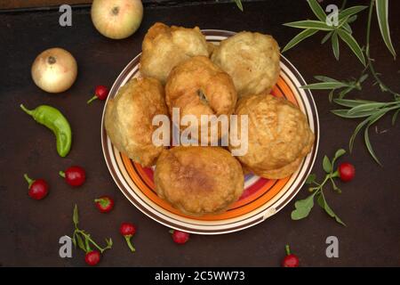 Südafrikanisches Traditionelles Vetkoek (Gebratene Brote) Stockfoto