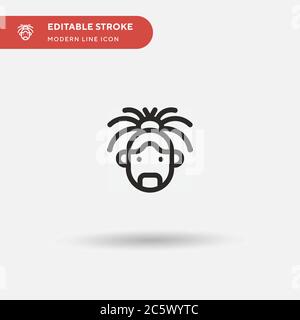 Dreadlocks einfaches Vektor-Symbol. Illustration Symbol Design Vorlage für Web mobile UI Element. Perfekte Farbe modernes Piktogramm auf bearbeitbaren Strich. Angst Stock Vektor