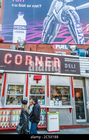 New York City, NYC NY Lower, Manhattan, SoHo, Kenmare Street, Corner Deli, Restaurant Restaurants Essen Essen Essen Café Cafés, Essen, Schild, Reklametafel, Werbung Stockfoto