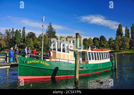 "Ernest Kemp" historische Dampfschiff, Boat Harbour Marina, Lake Taupo, Taupo, Region Waikato, Nordinsel, Neuseeland Stockfoto