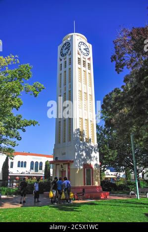 Art déco-Clock Tower, Hastings City Square, Hastings, Hawke's Bay, North Island, Neuseeland Stockfoto