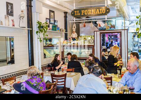 New York City, NY NYC Lower, Manhattan, Little Italy, Mulberry Street Viertel, Il Fornaio, Italienisch, Restaurant Restaurants Essen, Essen, Cafes, Essen Stockfoto